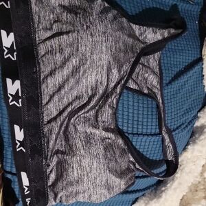 Gray Sports Bra with Black Trim